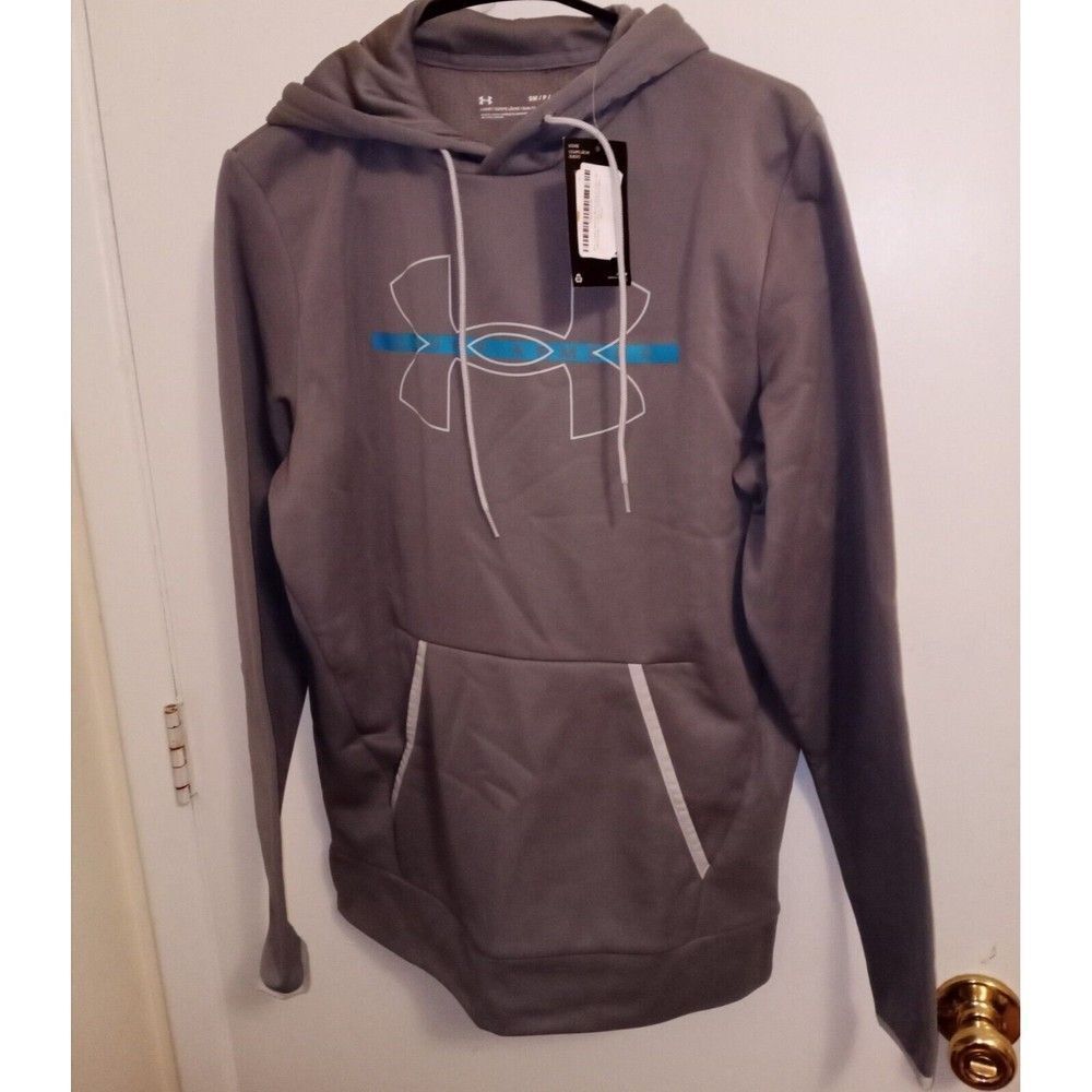 New NWT UA Under Armour Men's Fleece Symbol Sweatshirt Hoodie - sz Small Gray